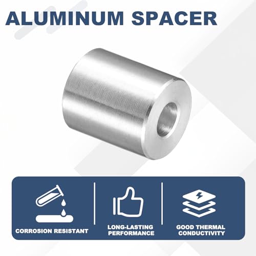 uxcell 10Pcs Aluminum Spacer 3/4" OD x 5/16" ID x 7/8" Length Screw Standoff Bushing Plain Finish Unthreaded Round Metal Spacer for Screws Bolts and Rods, Silver 7/8"