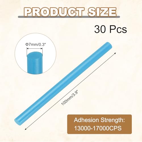 HARFINGTON 30pcs Mini Glue Stick 0.3"x3.9" High-Stick Hot Glue Gun Sticks Hot Melt Adhesive Strip for DIY Craft Sealing Repair Festival Decoration, Dark Blue