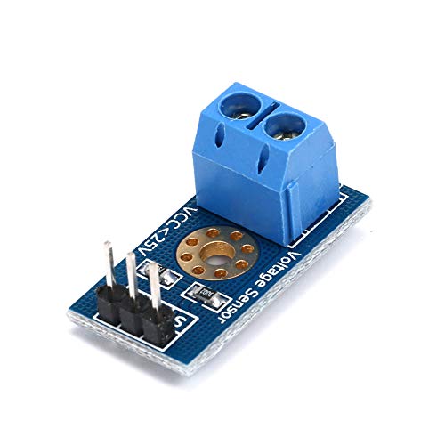 10Pcs DC 0–25V Voltage Detection Sensor Module, Analog Voltage Divider Board for Microcontroller ADC Input, 3.3V/5V Compatible, Screw Terminal Interface
