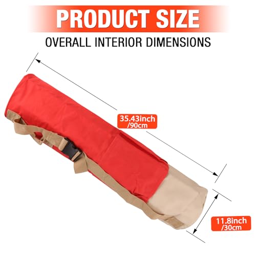 36 Inch Heavy Duty Lath Bag with Pockets, Hi-Vis Orange Waterproof Lath Stake Bag for Surveying & Construction