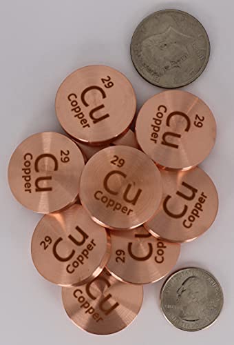 Copper (Cu) 30.68mm Metal Disc - One Troy Ounce