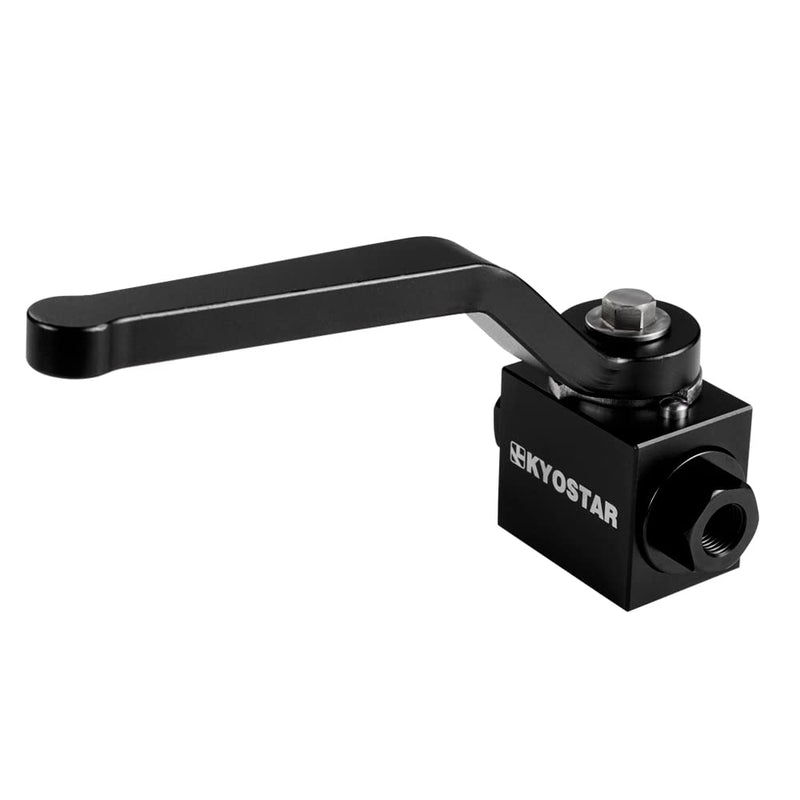 KYOSTAR 1/8" NPT Shut Off Valve, Aluminium Brake Line Lock Shut Off Valve Billet, Black