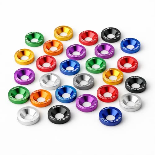 20Pcs M6x20mm Bumper Fender Washer Bolt Kit, CNC Billet Aluminum Engine Bay Dress Up Fasteners, JDM Modification Hardware for Fenders, Bumpers, License Plates & Headlights (Purple) Purple