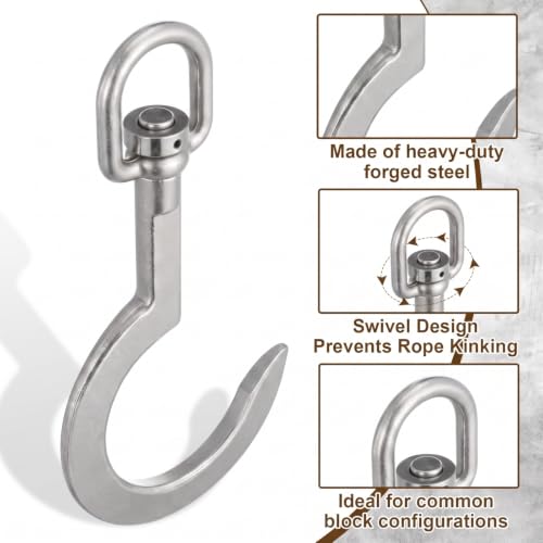 Duraaamo Swivel Anchor Hook for HVAC Roof Work 750 Lb, 6.5 Inch, Silver