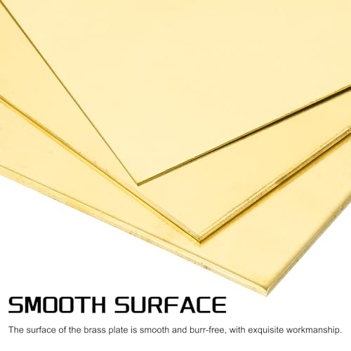 MECCANIXITY Brass Sheet, 8" X 8" 18 Gauge(1mm) Thickness H62 Brass Metal Plates Thin Metal Sheets with Gloves for Craft DIY Model Jewelry Electrical Repair Industrial, Pack of 1, Gold 8" x 8" 18 Gauge(1mm)