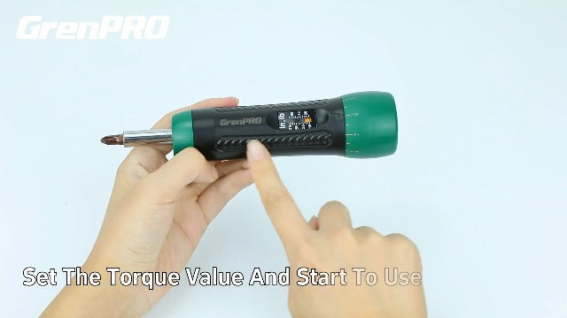 GRENPRO Torque Screwdriver 5-70 in-lb, 1/4" Drive Precision Driver Set