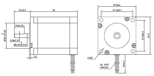 STEPPERONLINE Nema 23 CNC Stepper Motor 2.8A 175.6oz.in/1.24Nm CNC Stepping Motor DIY CNC Mill