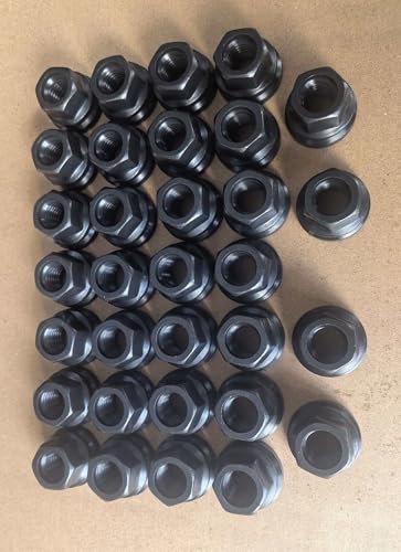 32pcs M14*2 Factory Style Open-end Flange Flat Lug Nuts 611-196 Replacement for 1999-2002 Ford F-250 F-350 F-450 F-550 F53 Super Duty (32) 32