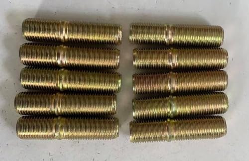 10pcs Double End Wheel Stud Screw in Bolts 1/2"-20 Dia 2" Long Fine Thread Bolts Replacement for Trailer Triton Dexter Hub