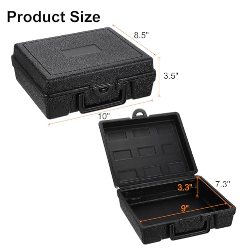 HARFINGTON Hard Carry Case 10" High-Density Polyethylene Empty Tool Box Rust & Weather-Resistant Blow Forming Tool Case for Household Workshop Car 10"