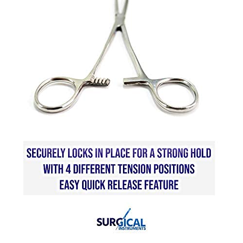 6-Pack Straight Kelly Hemostat Forceps, 5.5", Surgical Stainless Steel