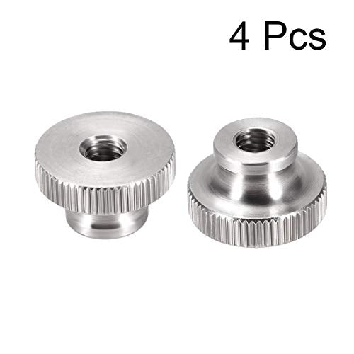 uxcell Knurled Thumb Nuts, 4Pcs M6x1mm 304 Stainless Steel Round Knobs Fasteners for 3D Printer Parts, Silver Tone (Pack of 2) M6 - 4 Pcs (Pack of 2)