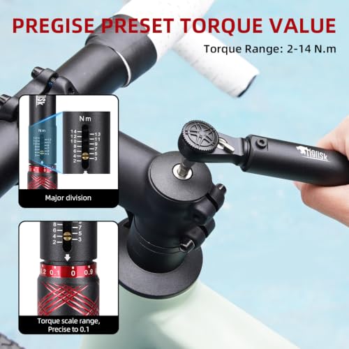 1/4 Drive Bike Torque Wrench, Preset Torque 2-14Nm, ±4% Precision