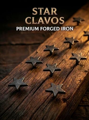 1.5”- STAR Clavos Nails | Hand Forged Iron Black Decorative Hardware Doors Gates Beams Furniture Rustic Old World Farmhouse Accent (5) 5