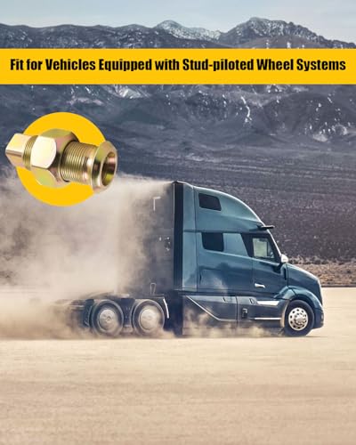 Wheel Outer Inner Cap Nut Set Fit for Stud Piloted Wheel Systems Cap Nut Inner +Outer