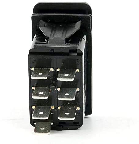 Amarine Made 4pcs of 12v 20A Rocker Switch Waterproof On-Off-On 2 Position Switch Boat Marine DPDT 7 Pin with 2 Led Lights (Blue)