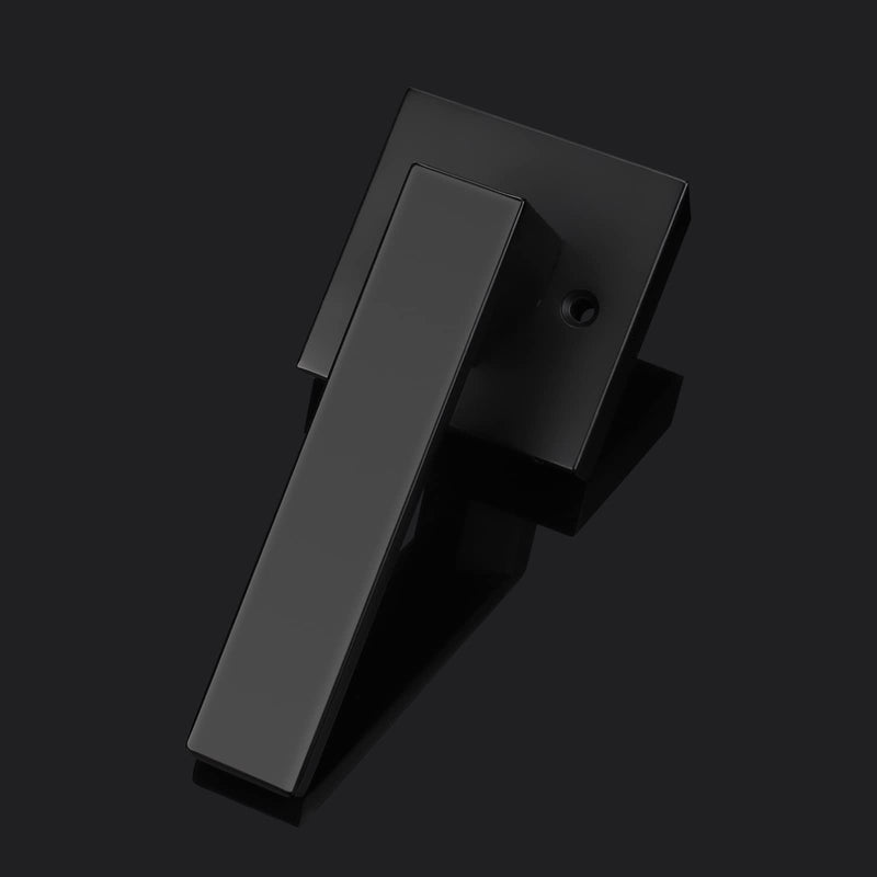 Probrico Matte Black Half Dummy Levers, Square Non-Turning Door Knobs for Left or Right Handed Doors, Interior Keyless Door Handle for Closet or Pantry (2 Pack, Single Side, Exposed Screws) 2