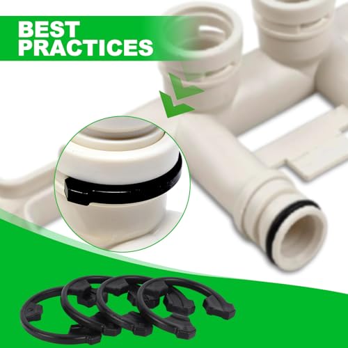 4pcs Water Softener Clip Replacement Kit (7337563, WS60X10004, 1205500, 7116713) Compatible with Kinetic Wares GE Water Softener Seal Parts snap fastener