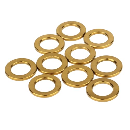 10Pcs Titanium M5 M6 Flat Washer Bicycle Screws Washer (Gold, M6) Gold