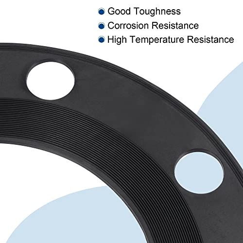 MECCANIXITY Rubber Flange Gasket Full Face for 10 Inch DN250 Pipe 12 Bolt Hole Black Flat Washer