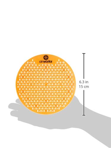 AirWorks AWSFUS231-BX Splash Free Urinal Screen, Citrus Grove, Light 0.22 lb., 8" Height, 6" Width, Orange (Pack of 10) Light Orange Citrus Grove