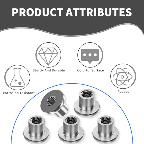 30pcs M8 Round Base T-Nuts, 13mm Height, 17.9mm Flange 30 pcs M8*13 mm