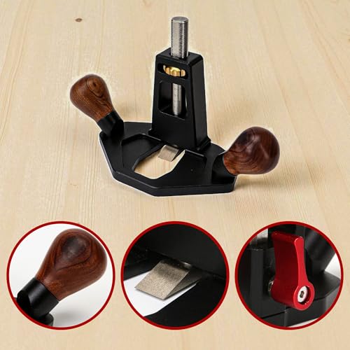 Router Plane Handheld Woodworking Tool for Tuning Joinery Cutting Dados Grooves Mortise for Surface Smoothing, Quick Adjust with Depth Stop Bench Planer Flat Bottom Edged, Mini Portable DIY Woodcraft