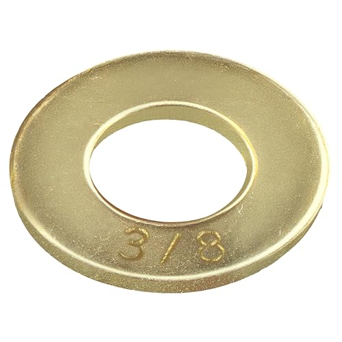 3/8" (100 Pack) Grade 8 SAE Washer, Thru-Hardened, Yellow Zinc by Makers Bolt 3/8" (100 pack)