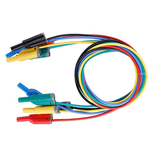 Oumefar Banana Plug Silicone Test s Kit 5pcs 4mm Banana Plug Safety Stackable Wire Stack Test Flexible Wire s for Multimeter 1M