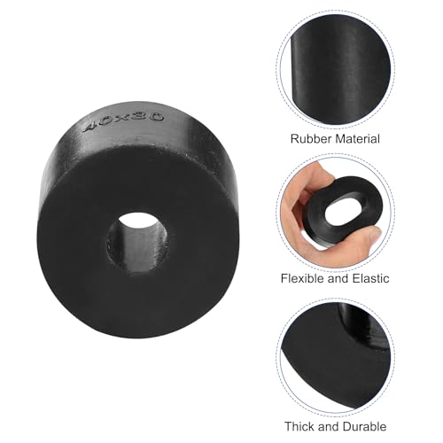uxcell 8Pcs 1-5/8" OD x 1/2" ID x 1-1/8" Thick Round Rubber Washers Flat Rubber Spacer Bushing for Home Appliances Cars Boat Accessories 1-5/8" OD x 1/2" ID x 1-1/8" Thickness 8