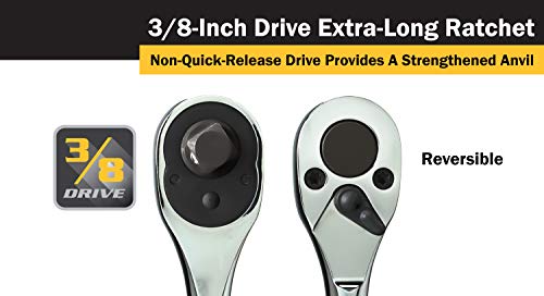 Titan 11305 3/8-Inch Drive x 18-Inch 36-Tooth Extra-Long Ratchet