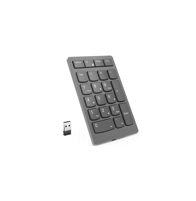 Lenovo Go Wireless Numeric Keypad - Wireless Connectivity - RF - 2.40 GHz Calculator, TAB, Equal, Esc Hot Key(s) - PC - Scissors Keyswitch - Storm Gray