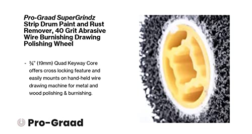 4.5" x 4" 40 Grit Strip & Clean Abrasive Drum Wheel, 1 Pack 4.5” x 4” x 3/4” (115x100x19mm)