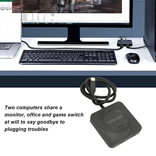 USB 3.0 Switch Selector, 2 in 1 Out USB C Switcher with Power Indicator, Bi Direction Switcher for 2 Computers Share 1 USB Devices