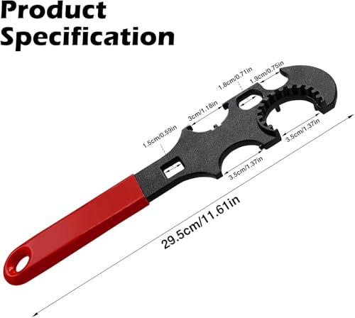 Armorers Wrench with Non-Slip Rubberized Grips, Corrosion-Resistant, for Automotive, Plumbing, Household Repairs