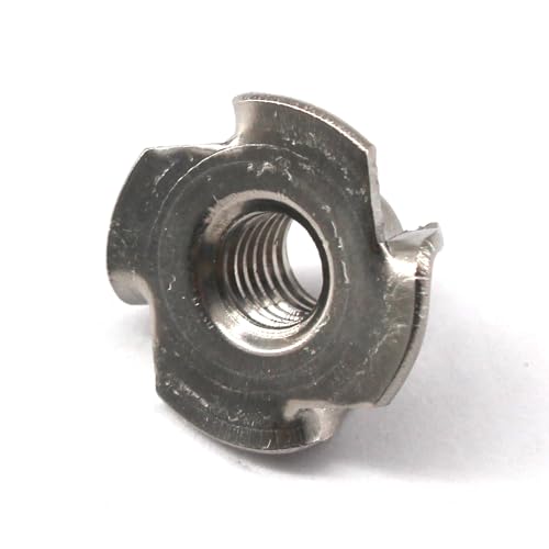 (50 Pieces) M10 Solid 304 Stainless Steel T Nut Four Claws Threaded Inserts