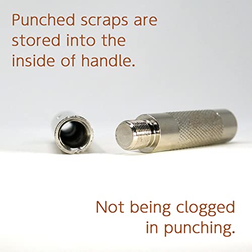 Japan Made Belt Hole Puncher for Leather Interchangeable 5-8mm 6 Size Punch Head (L) Punch Set, POLARIS Brand Japanese Tool L