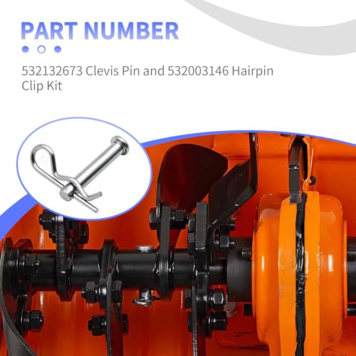 532132673 Clevis Pin and 532003146 Hairpin Clip Kit Fits Hus-qvarna Tillers