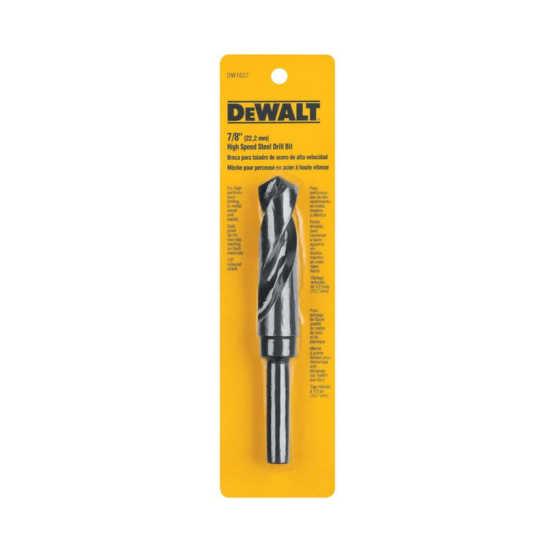 DEWALT Drill Bit, Black Oxide, Reduced Shank, 7/8-Inch to 1/2-Inch (DW1627)