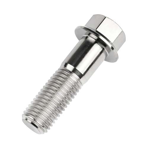Titanium Bolt Hex Small Flange Head M12x40mm Pitch 1.25, Silver