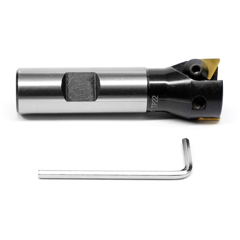 OSCARBIDE 1" Indexable End Mill 3/4" Shank 3-1/4" Length 2 Flutes TP22 | 2 TPCN1103PDTR TiN Coated Inserts | Square Shoulder Milling | For Steel & Cast Iron | Rigid Steel Body | Smooth & Durable