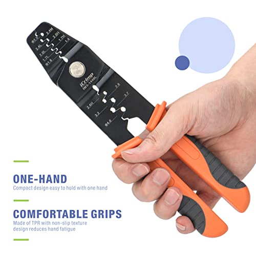 iCrimp Open Barrel Crimper for JST Molex TE Pins, Non-Ratcheting AWG 28-14