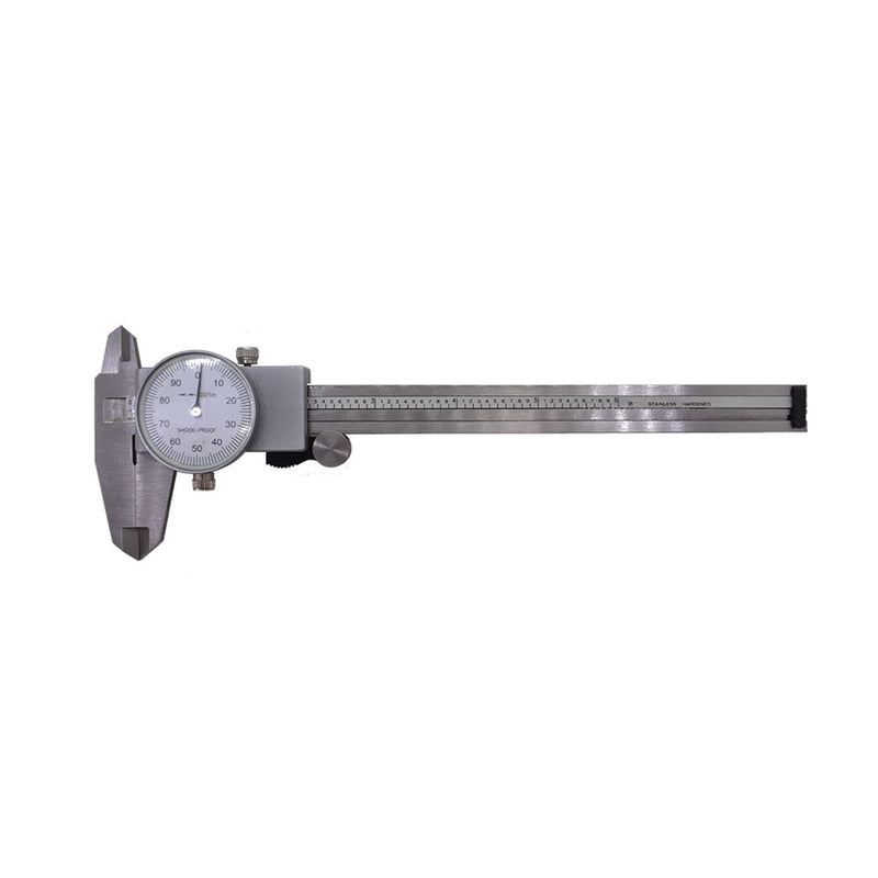 6 Inch Dial Caliper Measuring Tool, 0.001 Inch Graduation, Measure Inside Outside Dimensions and Depth, with Carry Case