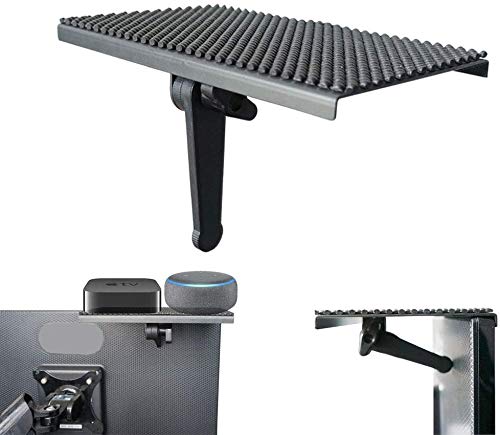 YOKEPO TV Top Shelf Mounting Bracket 8 Inch Flat Panel Mount Adjustable Mount on Monitors to Hold Cable Boxes, Apple TV, Camera, Streaming Devices, Media Boxes, Game Console and Home Decor, Black 1 Pack