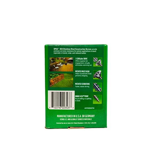 #10 x 3 Exterior Flat Head Construction Wood Screws (68 pcs) T20+ T-Star Plus Stainless Steel #10 x 3" 68
