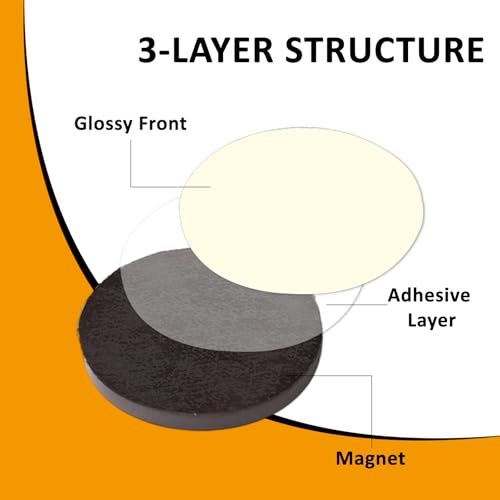 Magnetic Dots with Adhesive Backing 1″ x 0.08″, 120pcs Dia. 1" 120