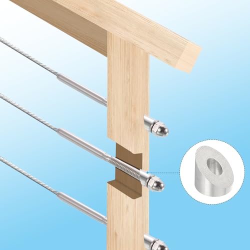 PATIKIL 1/4 Inch Angle Beveled Washer, 10 Pack T316 Stainless Steel Deck Cable Railing Hardware 37 Degree Washer for Wood Metal Aluminum Posts, Silver Tone