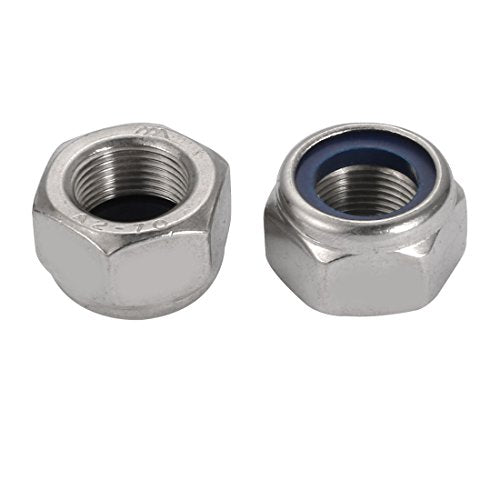uxcell 4pcs M20 x 1.5mm Pitch Metric Fine Thread 304 Stainless Steel Hex Lock Nuts