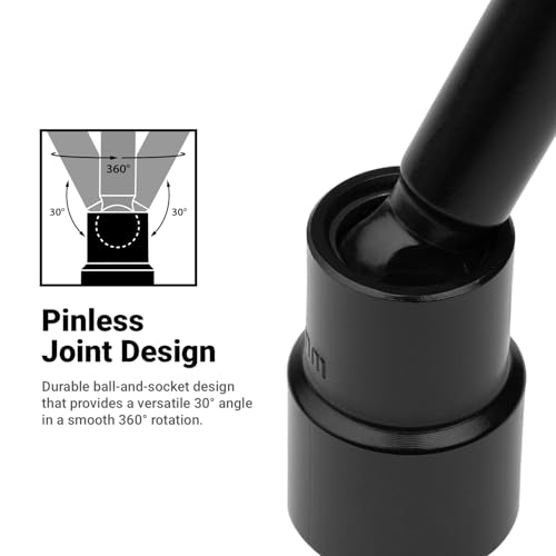 Capri Tools 3/8 in. Drive 15 mm Pinless Universal Long Extension Impact Socket, 6-Point, Metric