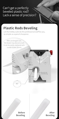 DSPIAE All-in-One Hobby Processing Platform with Glass File, Precision Model Cutting Cube with Drilling Guide and Angle Cutting for Edge Finishing